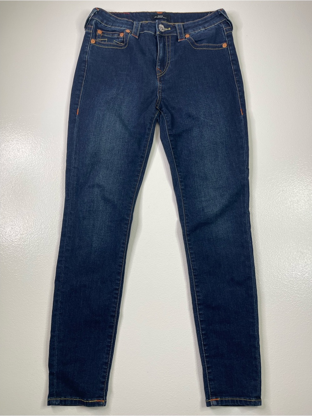 True Religion Halle High Rise Super Skinny Dark Wash Jeans Size 28